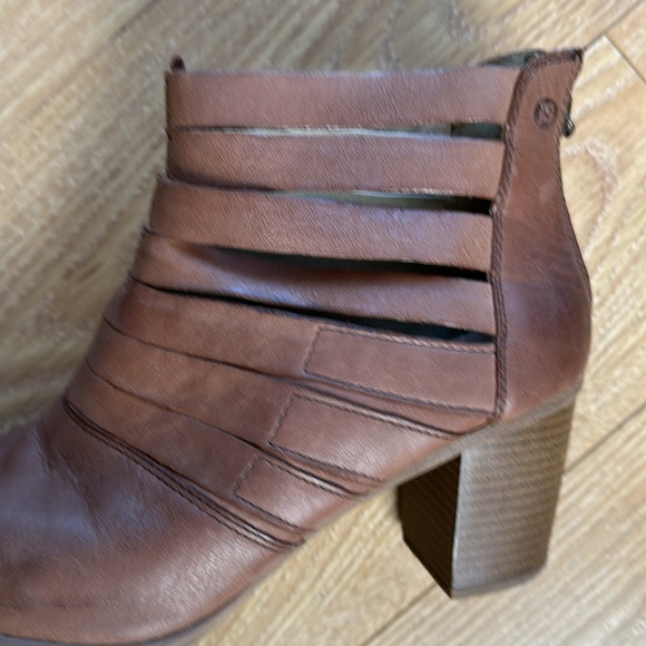 Summer bootie, strappy brown leather, size 40. 3 inch block heel - Picture 5 of 5